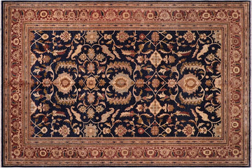 handmade Traditional Kafkaz Chobi Ziegler Blue Rust Hand Knotted RECTANGLE 100% WOOL area rug 13 x 16